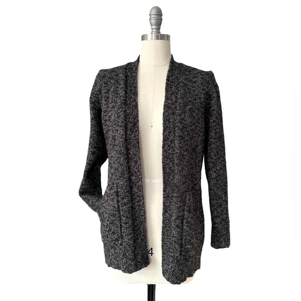 L.L. Bean Grey Raglan Knit Open Cardigan Pockets Neutral Casual Women’s Large